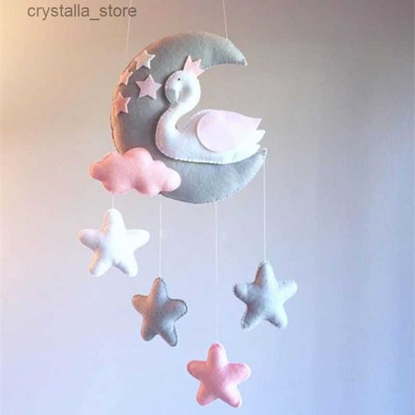 Bebé Cuna No tejido Luna Estrellas Viento Carillón Juguetes Niños Habitación Techo Móvil Colgando Decoraciones Ducha Regalos L230518