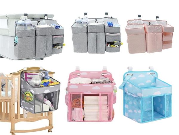 Baby Crib Organizer Lite de rangement suspendu Sac de rangement pliable Sac de caddie pliable