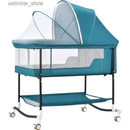 Baby Cribs 0-3 jaar Babybed draagbare opvouwbare kinderkid peuter wieg verwijderbare pasgeboren wieg aanpassen aan stikselspel spel bed l416