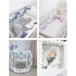 Baby Cribs 1,5 m bed bumper knoop kussen kussen voor jongens meisjes vier vlecht cot wiegbeschermer cuna para kamer decor drop levering kinderen ma ot4wc