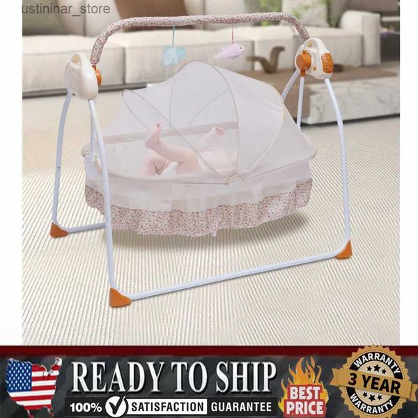 Cunas de bebés mecedora automática Electric Baby Swing Bed Cuna Música Ajustable+ Control remoto de la cuna Mat L416