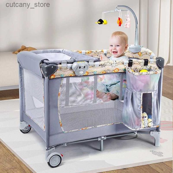 Berceaux bébé Les crèches et les lits pour enfants peuvent être déplacés et les couches de jouets, les moustiquaires et les sacs de rangement peuvent être offerts en cadeau L240320