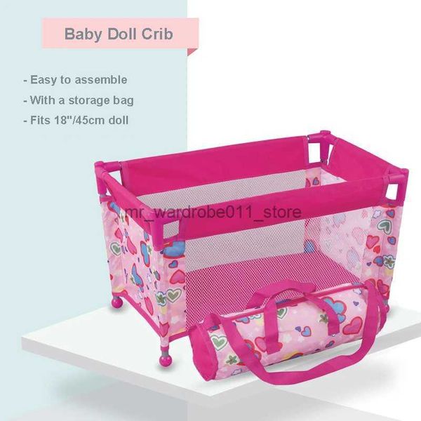 Cunas de bebé Baby Doll Crib y Play Accessory Simulation Camino de muñecas de bricolaje de hasta 18 muñecas con regalo de juguete de bolsas para niñas y niños Q231205