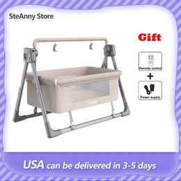 Baby Cribs Baby Rocking Cribs draagbare pasgeboren slaapbed automatische wieg Cradle Bassinet Crib Playpen T240509