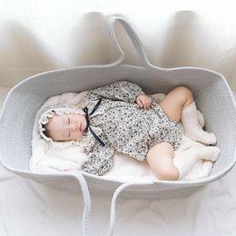 Babybedjes Babynest Slapen Born Nest TravelDraagbaar Katoenen Touw Wieg Wieg Bed Met Matras Mozes Mand 230904