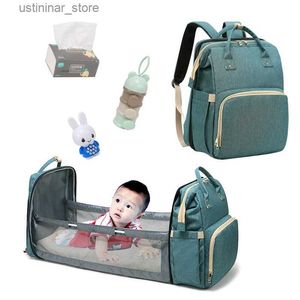 Baby Cribs Crib Mama Bag draagbare vouwen multifunctionele grote capaciteit uitgaande moeder en babyzak rugzak L416