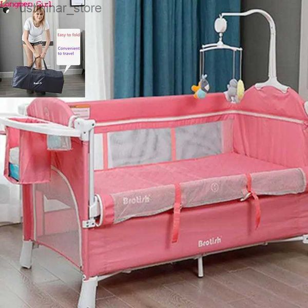 Baby Cribs Facile to Travel Children Bunk Bed Baby Baby lit avec table de couches Rocker de berce