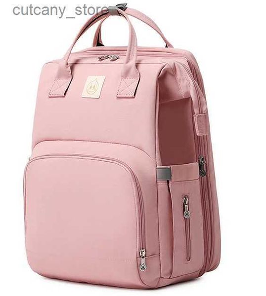 Cunas para bebés Foldab bolsa para chupete rosa impermeable bolsa para pañales bolsa para cuna multifuncional con almohadilla de repuesto L240320