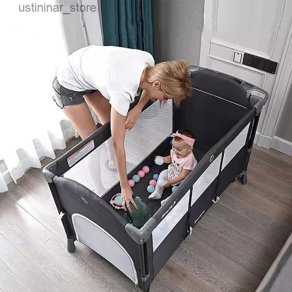 Baby Cribs pliant bébé berceau chaise à bascule bébé lit bébé avec table à couches berceau rocker gamin jeu superbe lit de voyage de voyage de voyage meubles pour 0 à 6 ans l416