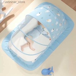 Baby Cribs Four Seasons Baby Mosquito Net Cartoon Style Volledige omslag Vouwbare draagbare Baby Mosquito Net Crib Anti-Mosquito Shading Small Tent L416