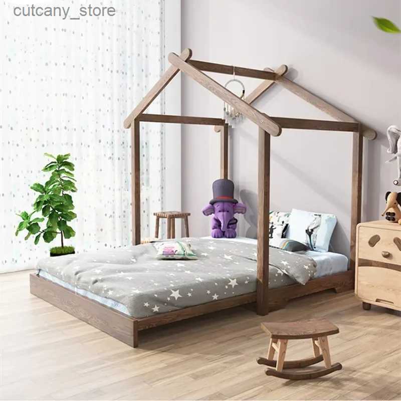 Baby Cribs Montessori Modern Childrens trämöbler Sing Bed for Boys and Girls Queen Size Mobi Baby Crib gratis frakt L240320