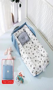 Berceau de bébé, lit nid avec oreiller, chaise longue en coton, respirant, pliable, amovible, Portable, voyage pour Born Cradle19985450