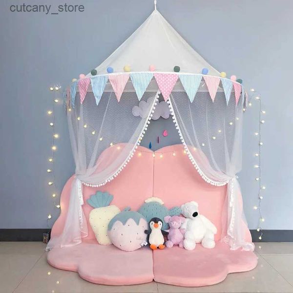 Lits bébé Lit enfant nordique plafond moustiquaire lit bébé lit bébé tente portable fille princesse casting jeunes et enfants jouant avec tente maison Tipi L240320