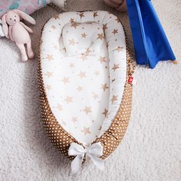 Berceaux de bébé Lit de nid portable avec oreiller Berceau en coton pour bébé en bas âge pour berceau Berceau Berceau Literie pare-chocs 230715