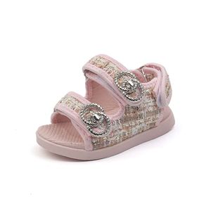 Baby schattig kleine prinses mode zomer meisjes ademende dubbele haak ontwerpschoenen kinderen kleuterschool sandalen l2405