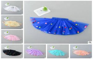 Baby Dancing Skirts Girl Tutu Tulle Skirts Rainbow Poms Pettiskirt Ballet Faldas Princess Dance Costume 13 Colores YL3462307334