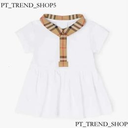 Baby Designer Baby Robe Girl Plaid Shirte Centhe Summer Childrens Colte à manches courtes Coton Skirt Classic Classic Plaid Tabrics personnalisés importés 547 BAC