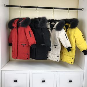 Baby Designer Down Down Coat 2022 Fashion Baby Dikke Winter Outwearnew Children's Jacket Boys Hood Long Style Foreign Kids Clothing