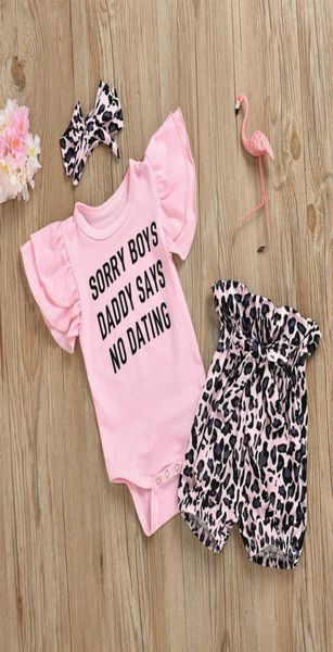 Ensembles de vêtements de créateur de bébé Rompers New Born Baby Brand Letter Print Ropmers Leopard Shorts Accessoires 2020 NEW8040751