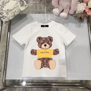 Bébé Designer Kid T-shirts D'été Filles Garçons Mode T-shirts Enfants Enfants Casual Tops Ours À La Mode Imprimé T-shirts Couleur Blanche