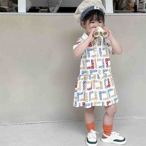 Baby ontwerper kinderen kleding meisjes rok kinderen klassieke kleding sets meisjes briefjurken polo jurk