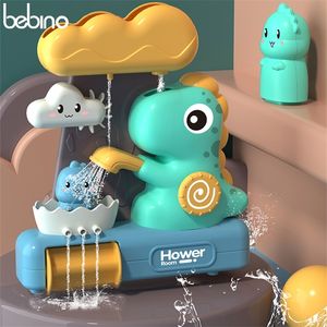 Baby Dinosaur Bath Toys Kawaii Animal Sprinkler Ruota idraulica Spruzzo d'acqua Giocattolo Bagno Vasca da bagno Doccia Gioco per bambini Kid 220531