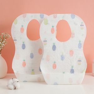 Baby Disposable Bibs tissu non tissé Toddler Bib d'alimentation Papier Papier Salive Tablière Portable Tissu