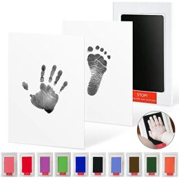 Baby Diy Hand- en voetafdrukkit Inktkussen Pasgeboren Handafdruk Souvenir Accessoires Toddlers Fotoframe Was gratis veilige inkt babycadeau