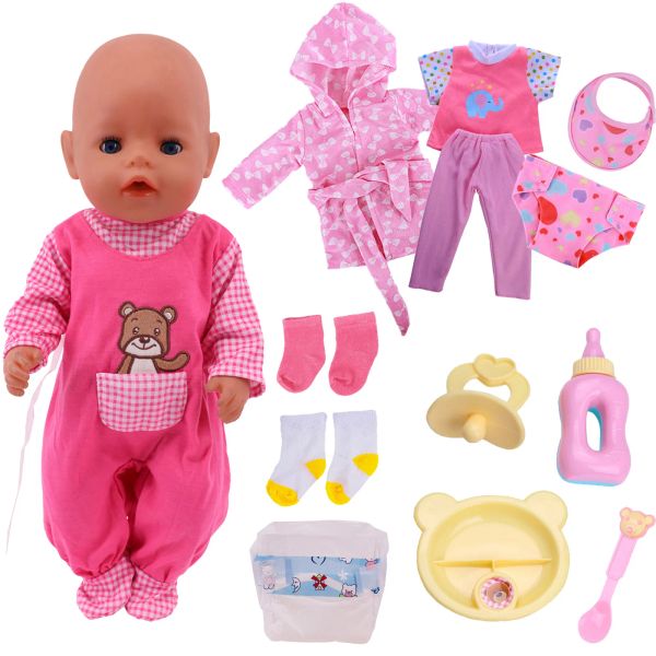 Accessoires de vêtements de poupée bébé nouveau-nés à couches de poupée