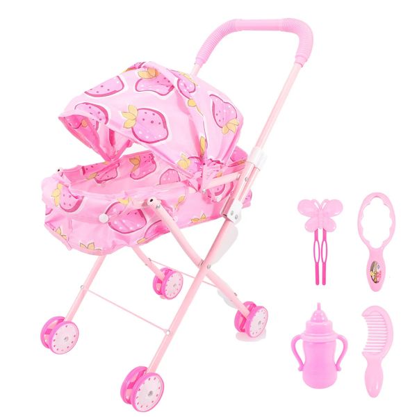 Bébé poupée poussette jeu de rôle fille jouant maison jouets Simulation meubles poupée panier bébé filles jouets cadeaux 240305