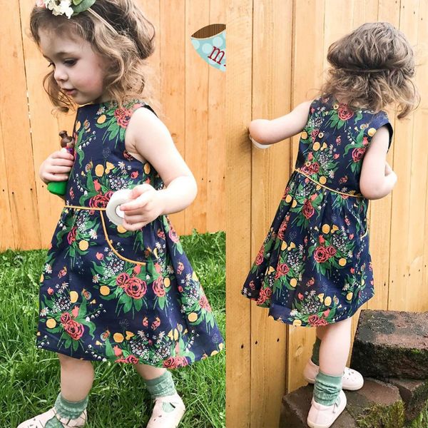 Robe bébé 2018 été enfant en bas âge vêtements bébé enfants filles fleur princesse robe plage robe d'été bébé filles vêtements Boutique filles vêtements