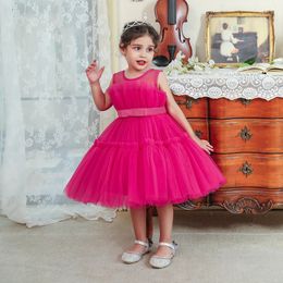 Robe de bébé pour filles enfants robes de demoiselle d'honneur de mariage enfant en bas âge Tulle anniversaire princesse robe de fête tenues pour bébés robes 240307