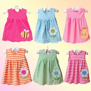 Babyjurk zomermeisjes mode infantiele jurken katoen kinderen kleren bloemstijl kinderen kleding prinses 240428