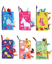 Baby Early Education Book Books Leer speelgoed Ringpapier Scheur niet rotte dinosaurus marien staartspeelgoed voor peuter kinderen cartoon crinkl5486033