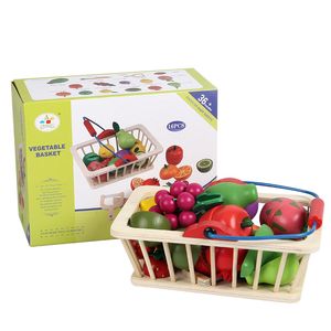 Baby Early Education Props houten keuken speelgoed ontbijt ijs snijden fruit groenten voedsel speelgoed speelgoed kleuterschool kinderen verjaardag kerstcadeaus