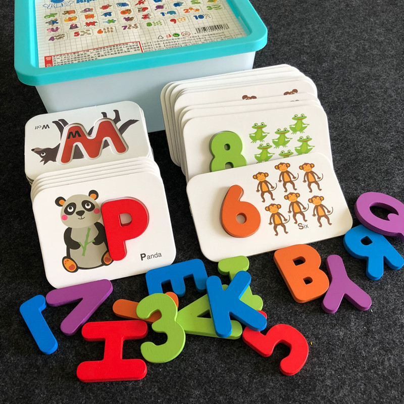 Baby Early Education Puzzle Jigsaw Puzzle Children's Cognitive Teaching Aids Children Recognize Digital Letters Matching Puzzle