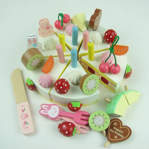 Baby Educational Toys Child Strawbberry Simulation Cream Birthday G￢teau en bois