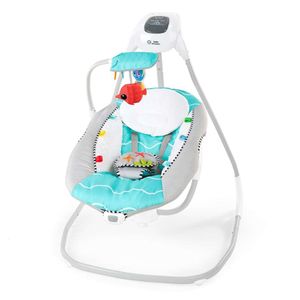 Baby Einstein Ocean Explorers Musical Compact Baby Swing - vibration multidirection gris Unisexe 0-9 mois - Sons et mouvements apaisants de l'océan pour la relaxation de bébé