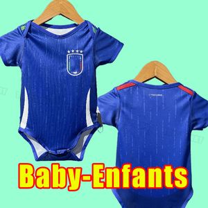 Baby Enfants 2024 Italië voetbaltruien maglie da calcio totti verratti chiesa italia 24 25 voetbal shirts t lorenzo man uniform kinderkits kind set