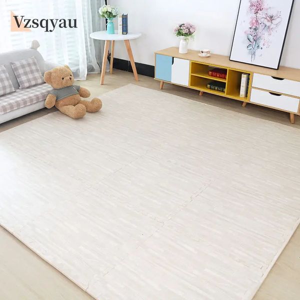 Bébé EVA Mousse Jouer Gym Puzzle Tapis En Bois Carreaux D'exercice De Verrouillage Ramper Tapis Et Tapis pour Enfants Activité De Jeu Sol Mou 240223