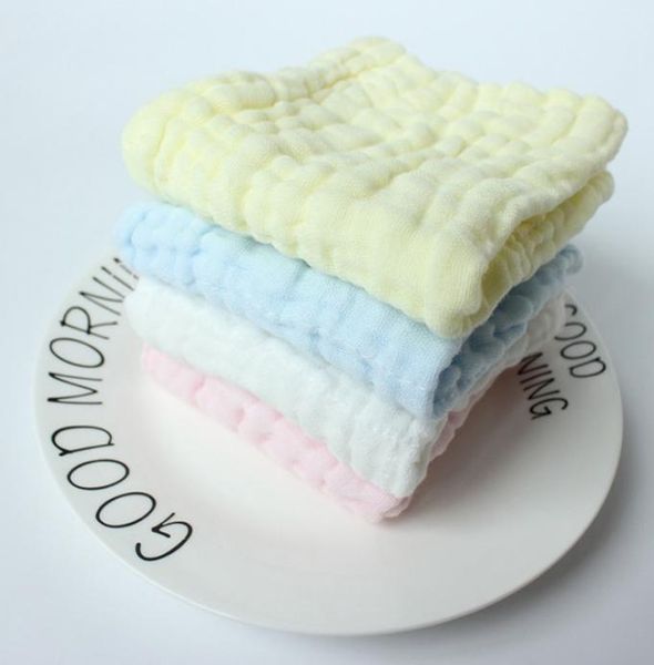 Serviettes de visage bébé 100 coton serviette en mousseline 6 couches de burp nouveau-né tissu en organza solide