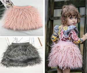 Vêtements de mode pour bébé vêtements pour enfants automne hiver nouveau bébé filles princesse jupes Imitation polaire polaire jupes coton laine Childre3147220