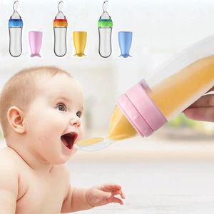 Baby Nourning Bottle Cups Baby Nights Baby Spoon Infant 90 ml Spoonsing Spoons Feed Feed Feed Spoon Kids Silicone Gadgets