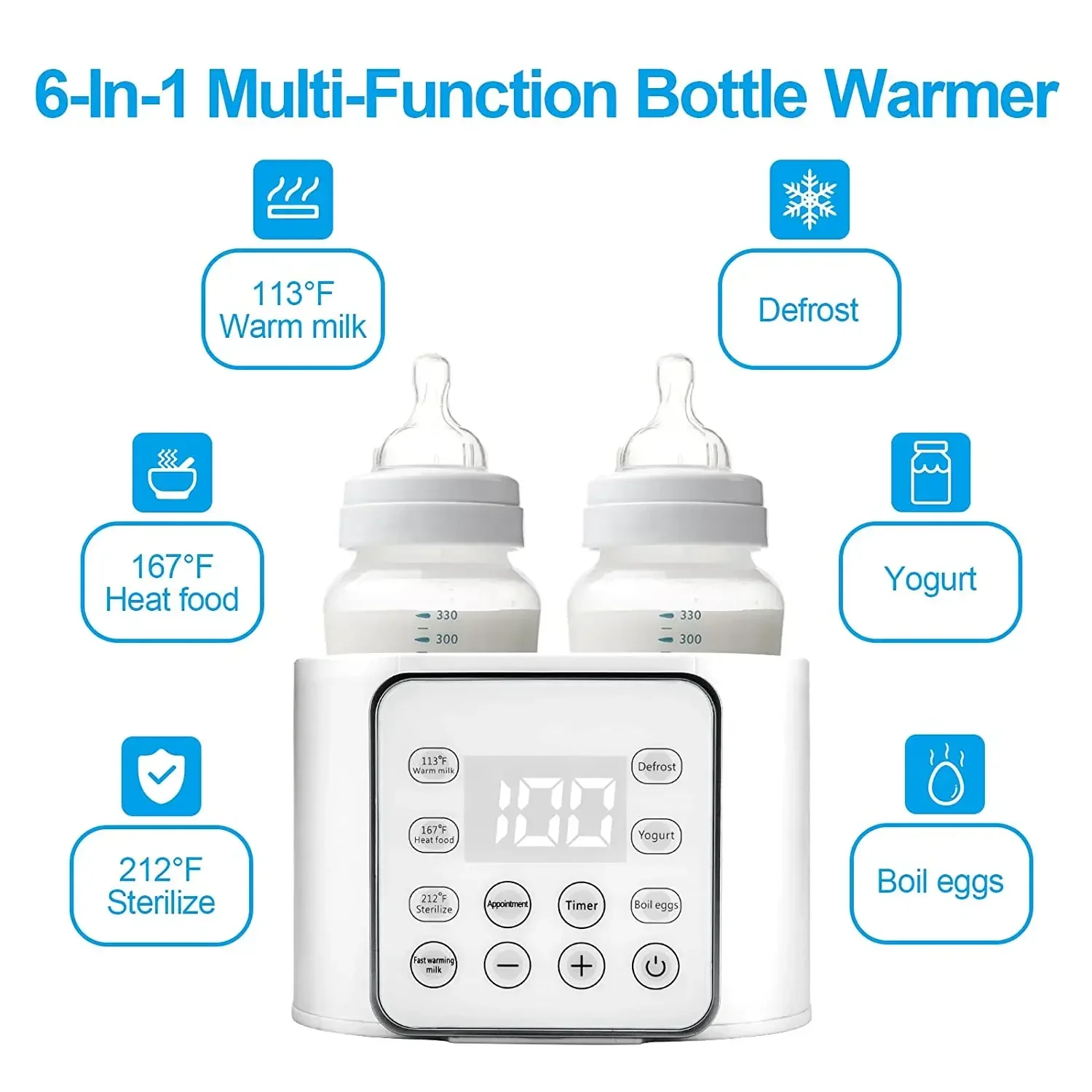 Babyvoeding fles warmers sterilisatoren melk voedsel warmer pasgeboren baby items fles set accessoires stoomverwarming sterilisatoren