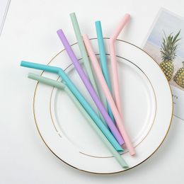 Babyvoeding ins -stijl Voedsel Grade Siliconen straks Plastic Spiral Drinking Kinderen gebruiken verjaardagsfeestje Bar Club Cup Straw 20220927 E3