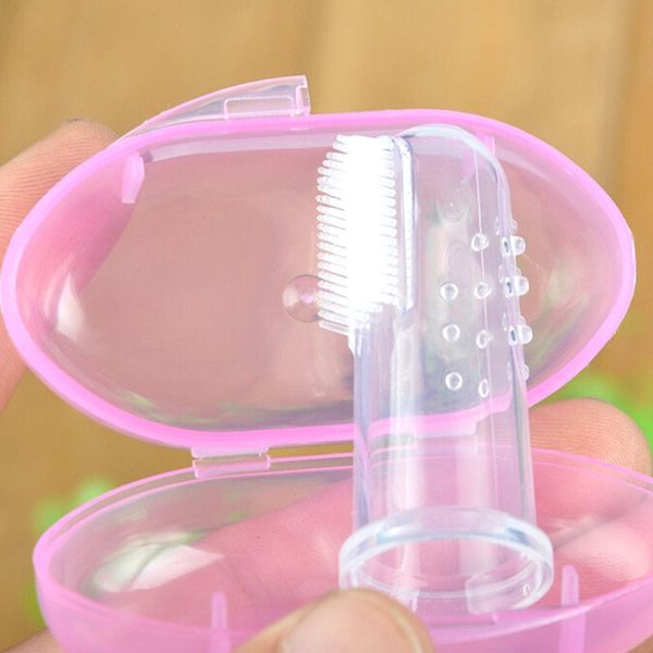 Bébé Doigt Brosse À Dents Silicone ToothbrushBox Enfants Dents Clair Doux Silicone Infantile Brosse À Dents En Caoutchouc CleaningZZ