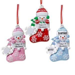 Ornements de premier noël pour bébé, Snowbaby avec flocon de neige, ornement d'arbre de noël wly935189A