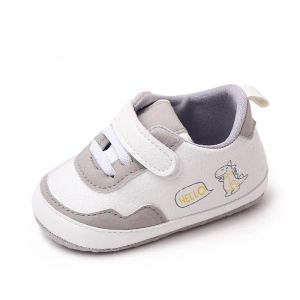 Baby First Walker Crib Shoes Spring and Fall New Boy's Clothing Ademend PU Leather Soft-Soled Shoes Flats Peuter Girl Shoes 2024