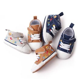 Baby First Walkers canvas borduurwerk Sneakers ster print pasgeboren sportjongens meisjes schoenen baby peuter anti-slip schoenen
