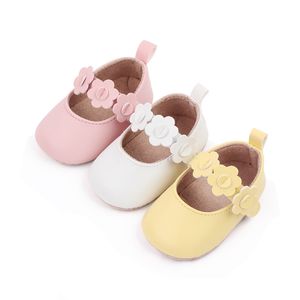 Chaussures pour bébés filles de 0 à 18 mois, chaussures à semelle souple, motif floral Mary Jane, pour nouveau-nés